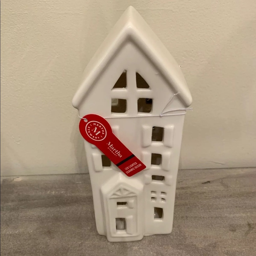 Martha Stewart Christmas White Ceramic Town House